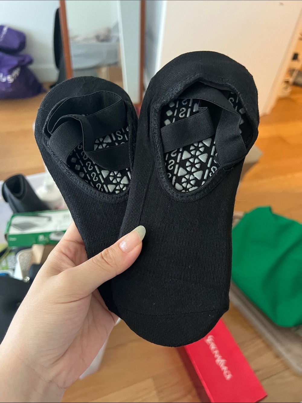 Black Pilates Grip Socks